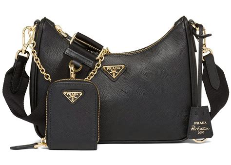 black gold prada bag|Prada black shoulder bag.